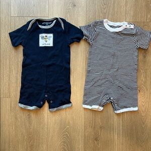 Burt’s Bees Navy and Striped Kids One Piece Set